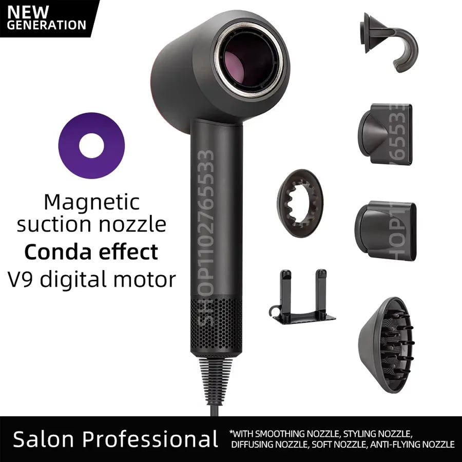 Ionic Hair Dryer 5 In 1 With Diffuser Professional Hair Care Appliances Women Salon Barber Leafless Hairdryer Super Hair Dryer
