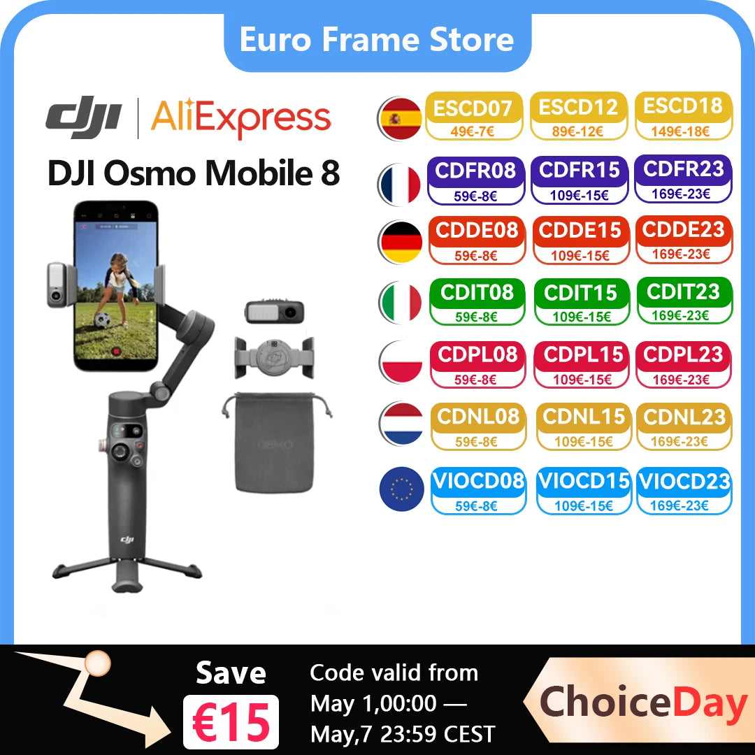 DJI OM8 Osmo Mobile 8 Smartphone Gimbal Stabilizer 3 Axis Mobile Phone Gimbal Original Brand New OM8