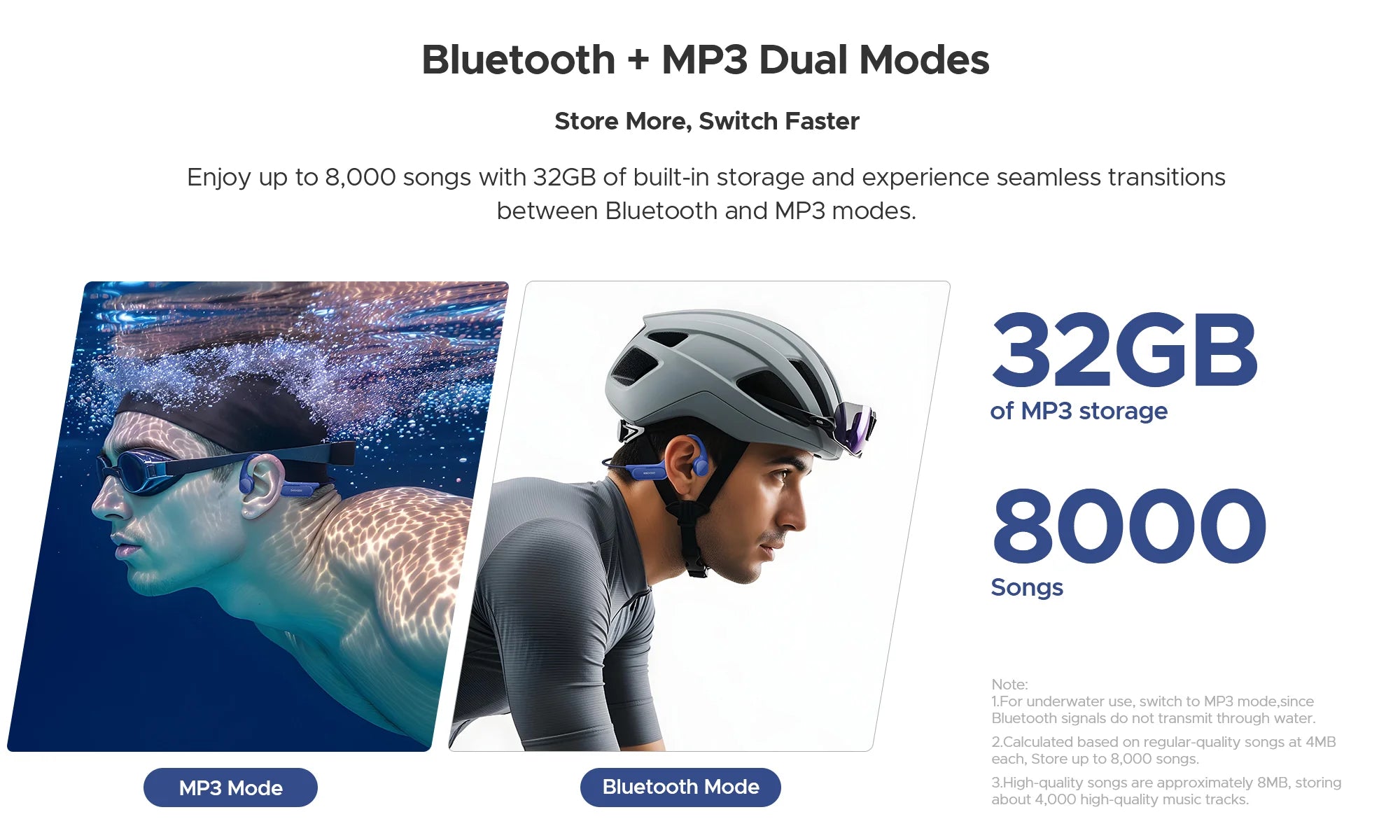DOOGEE BoneBeat Swim Lite Bone Conduction Sports Headphones Bluetooth 5.4 Wireless Earphone Waterproof Headset For swimming