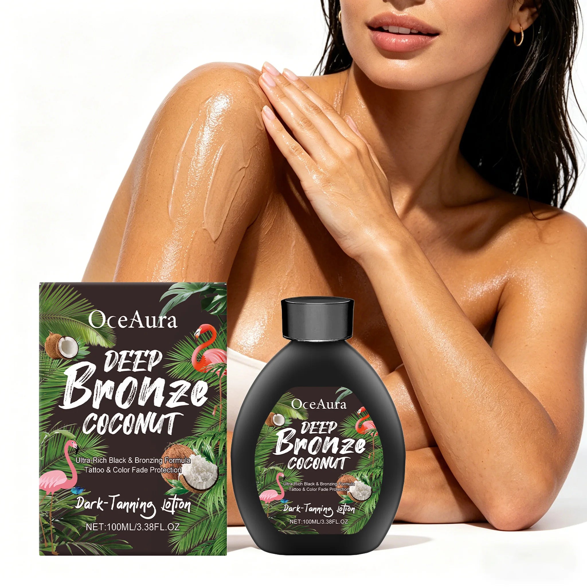 100ML Self Tanning Lotion Deep Moisturizing Non-greasy Improve Healthy Tone Bronzer Wheat Skin Sunless Tanning Cream for Summer Main image