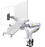Desktop NB F160 + FP-2 Gas Spring Dual Arm for 17"-27" Monitor Holder + 10"-17" Laptop Support Air Press Mount Stand Load 2-9kg