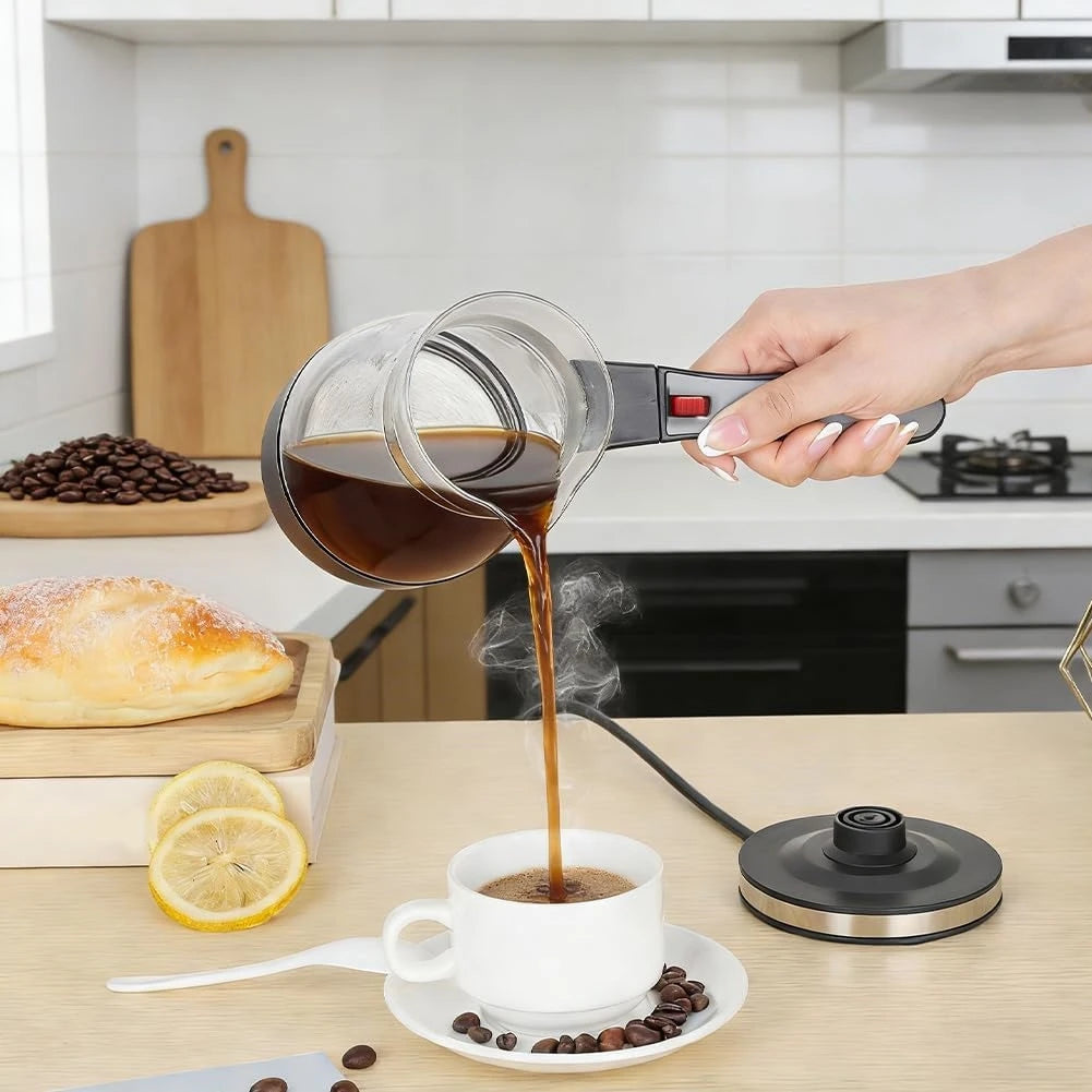 CKFAM-Electric Turkish Coffee Machine 500 Ml Espresso Maker With Handle Turkish Coffee Pot And Teapot EU Plug