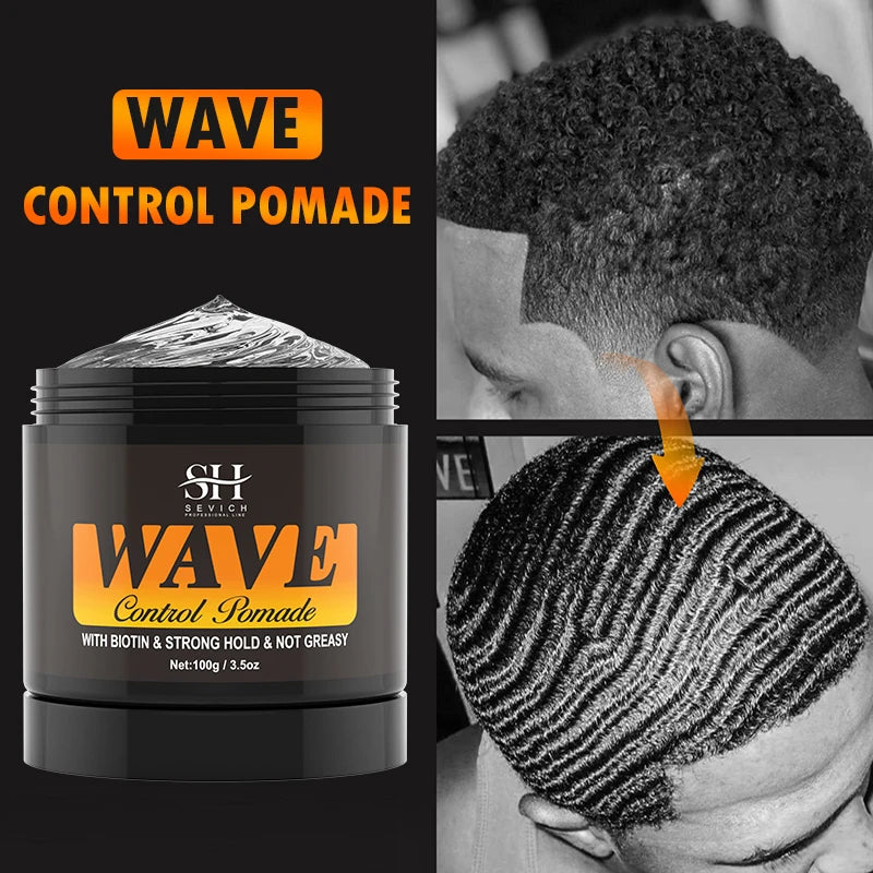 Deep Wave Control Pomade 360 Biotin Sport Strong Hold Wave Hair Gel With Brush Wavy Hair Oil Shampoo Conditioner Styling Care Secondary image