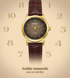 BERNY Gold Watch for Women Luxury Ladies Fashion Quartz Wristwatch Elegant Gradient Dial Multiple Scenarios Matching Lady Watch