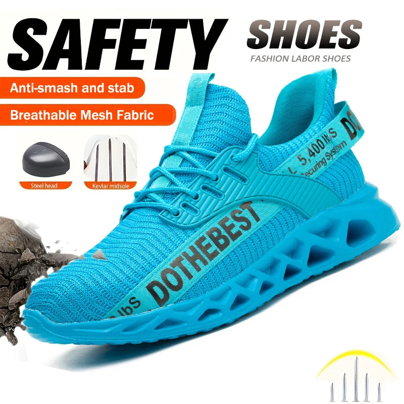 Safety Shoes Men For Work Sneakers Women Men Steel Toe Work Shoes Security Protective Shoes Lightweight Anti-Smash Anti-Puncture Main image