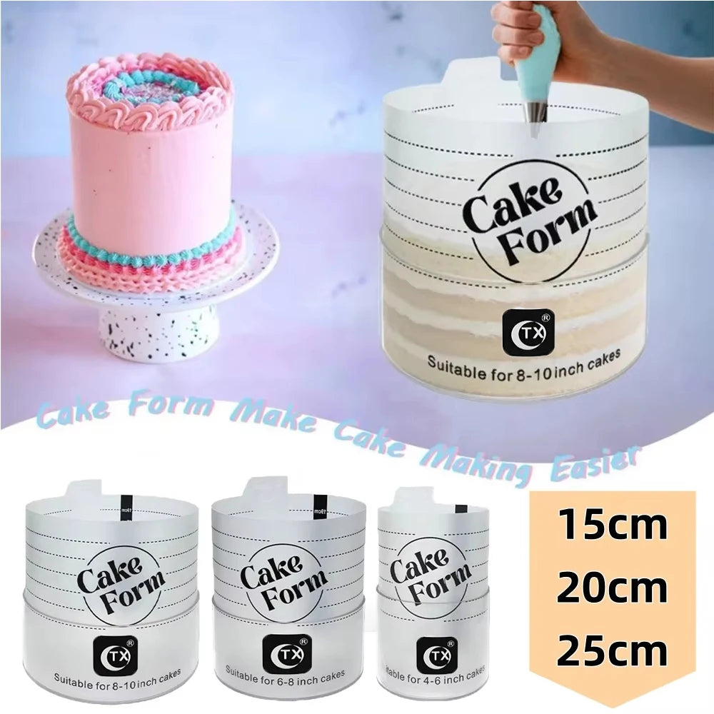 15/20/25cm Adjustable Round Cake Ring Mold Extendable With Scale Mousse Dessert Cake Cream Baking Kitchen Tools Cake Styling Kit