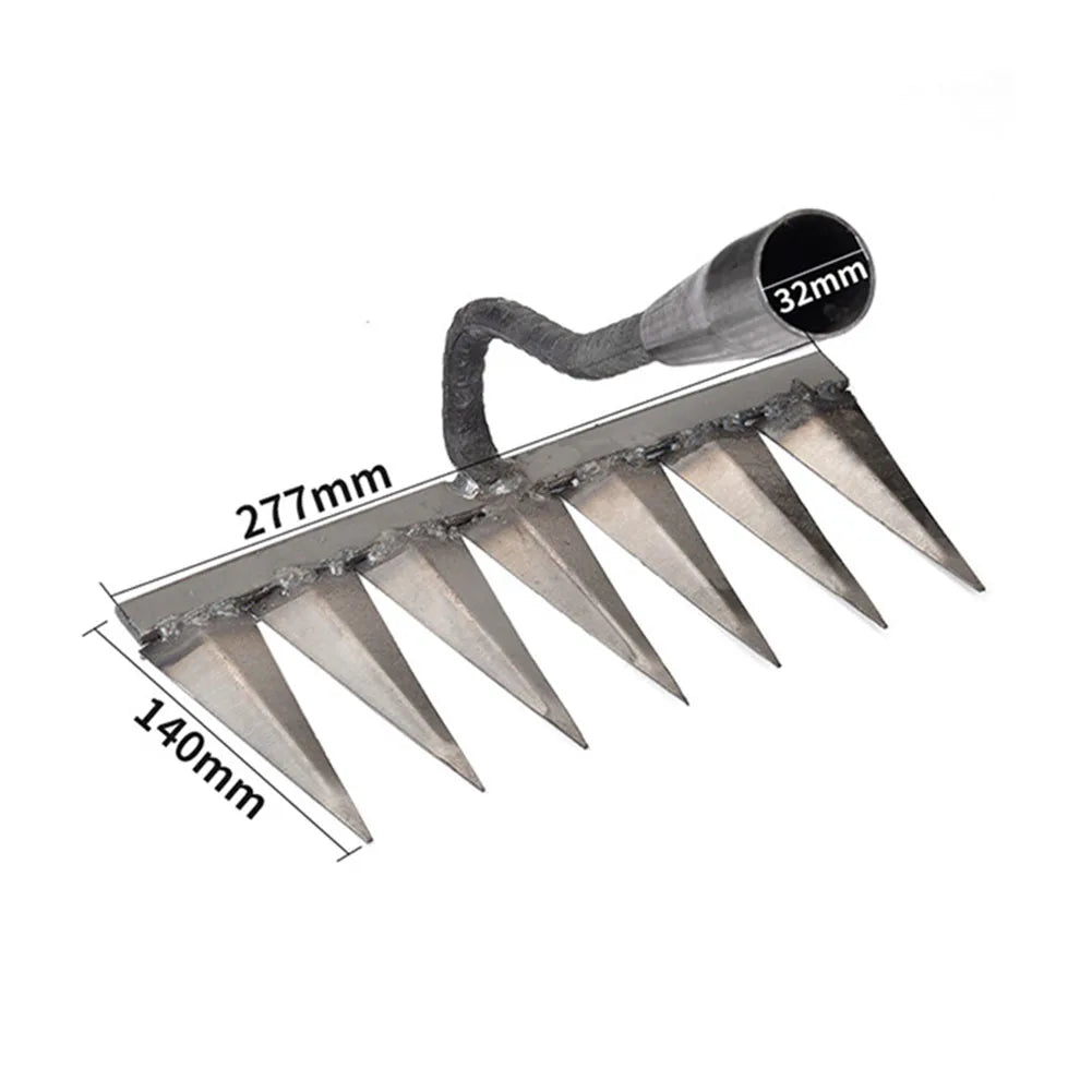 Weeding Hoe Rake 4/7/9/12 Teeth Farm Tool Weeding Scarifier Artifact Agricultural Nail Harrow Carbon Steel Garden Weeding Tools