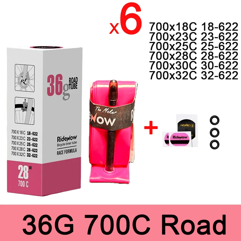 RideNow Bike TPU Inner Tube 700C 700x18 23 25 28 32 Ultralight 36g Road Bicycle Bike Camera Valve Length 35/45/65/85/100MM