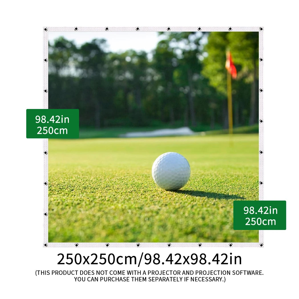 Caiton Golf Impact Screen - Silent HD, Tear-Resistant, Indoor & Outdoor Swing Training, Easy Setup, Anti-Strike, Various Sizes