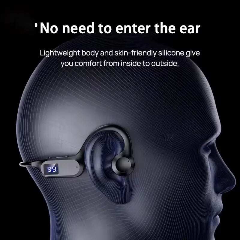 Lenovo Hot Real Bone Conduction Sport Headphone Wireless Earphone Bluetooth-Compatible Headset Hands-free with Mic for Running