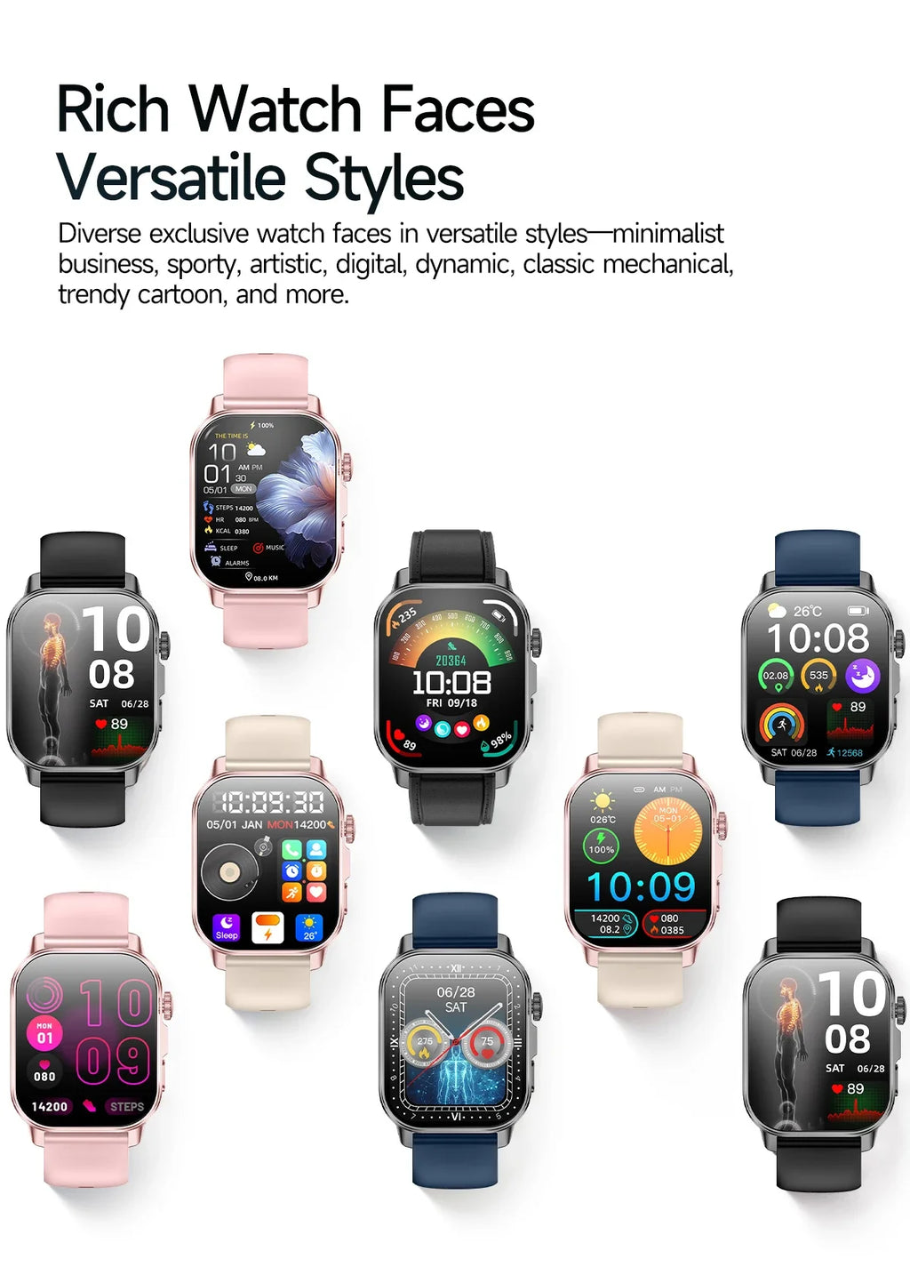New Precise Health Care Smart Watch ECG+HRV Uric Acid Blood Lipids Emotional Perception Bluetooth Call Smartwatchs For Men Women
