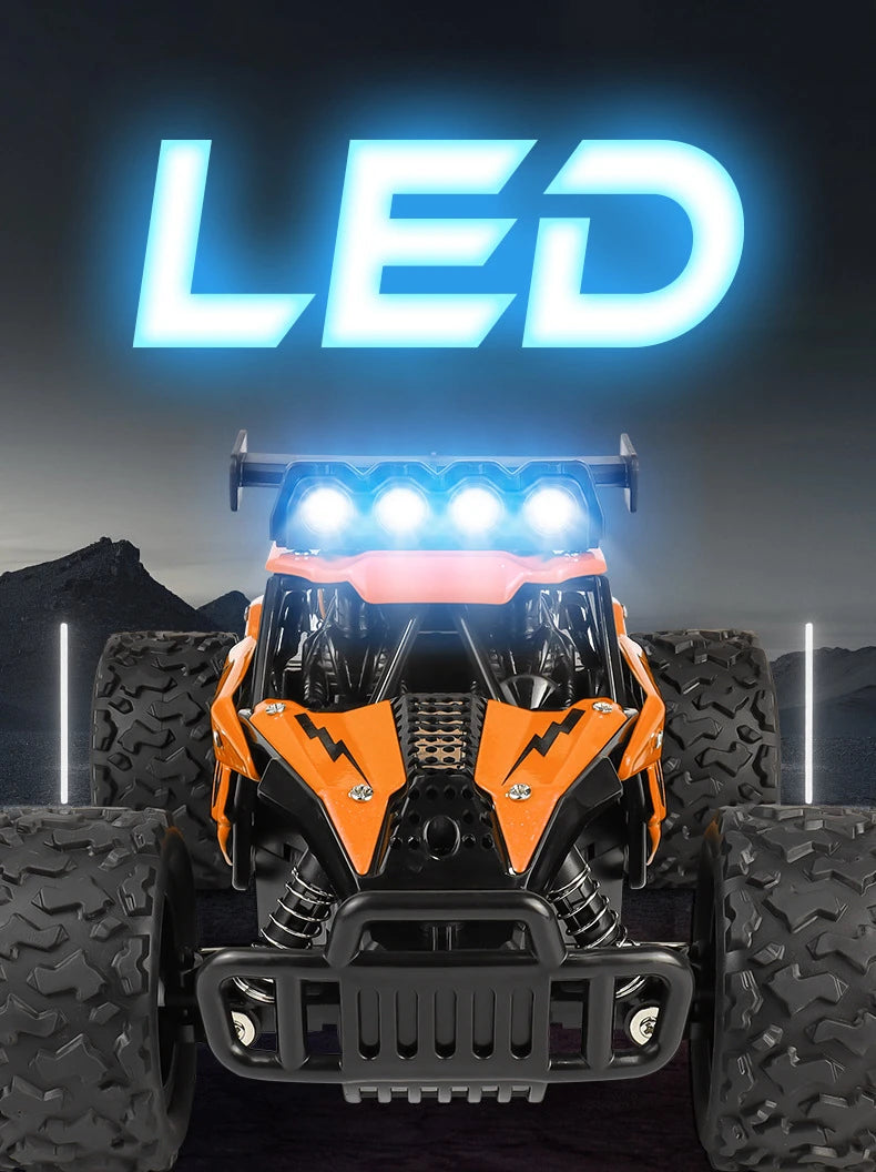 Oike RC Car 1:16 Model With LED Lights Radio Off-road Remote Control Climbing Vehicle Outdoor Cars Drift Race Toys Boys Gifts
