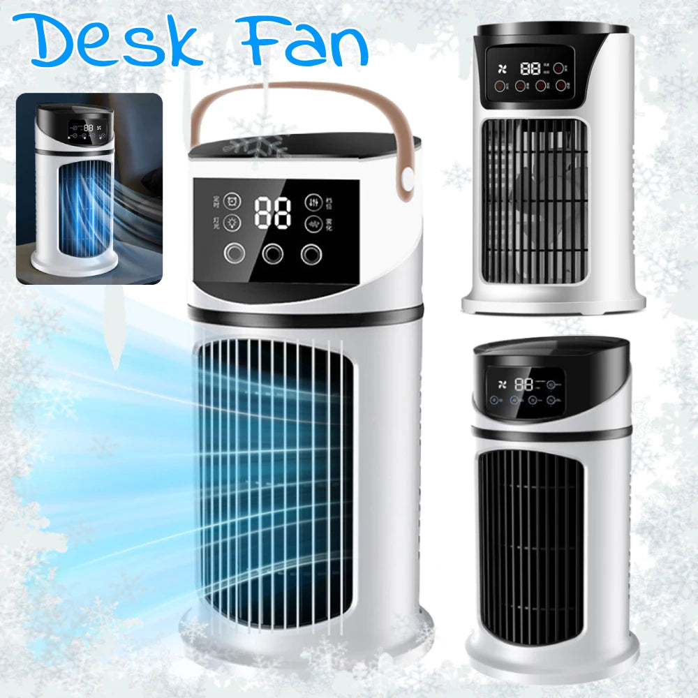 Portable Air Conditioner Desk Fan Spray Humidifier Air Cooling Fan Timing Circulation Wind Quiet Electric Fan for Home Office Secondary image