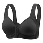 Fallsweet Seamless Front Closure Bra For Women Solid Wire-Free Push Up Bralette Full Coverage Fixed Cups Comfortable Underwear