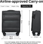 British Traveller Cargo Case 53.5x40x21cm Lightweight hand luggage 4 Rolls TSA Lock Soft Luggage fabric