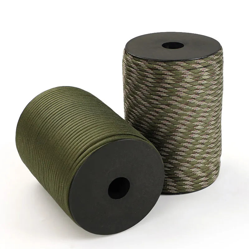 100/50M 550 Military Standard 9-Core Paracord Rope 4mm Outdoor Parachute Cord Survival Umbrella Tent Lanyard Strap Clothesline