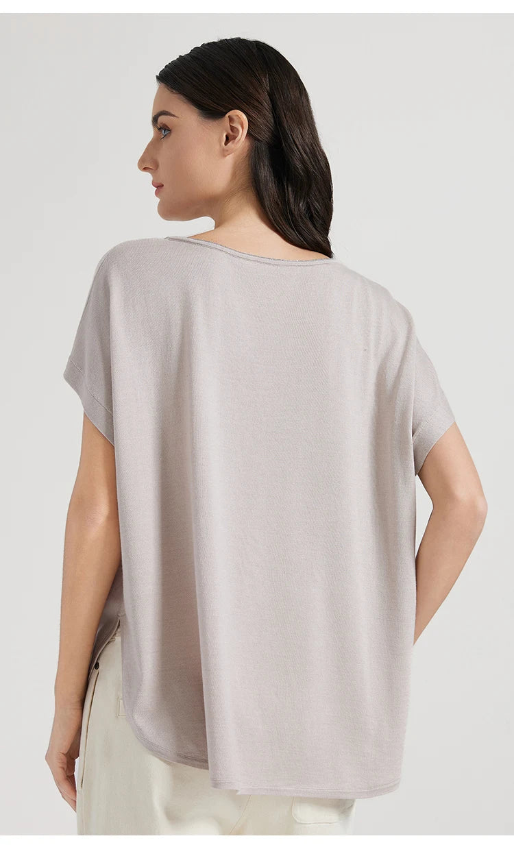 BC1095 Luxury Women's Clothing Silk Woolen Ladies Clothes loose Merino Wool Vest Sweaters For Woman