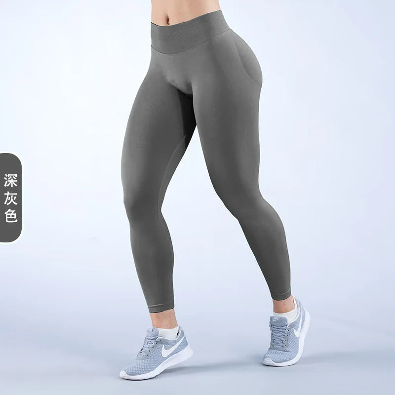 Women's High Waist Seamless Yoga Leggings Tummy Control Butt Lifting Workout Pants Soft Athletic Leggings for Gym Fitnes Running
