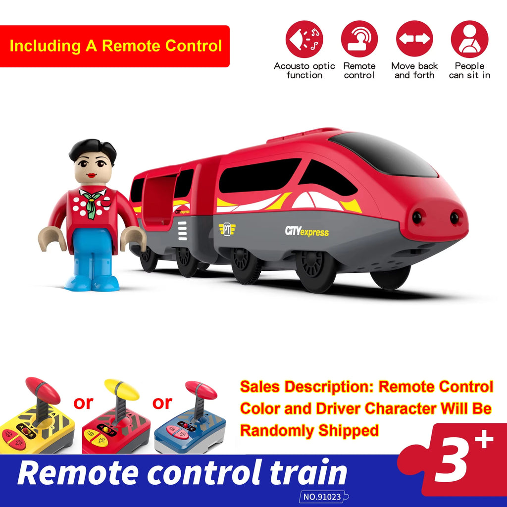 Kids RC Electric Train Set Locomotive Magnetic Train Diecast Slot Toy Fit for Wooden Train Railway Track Toys for Children Gifts