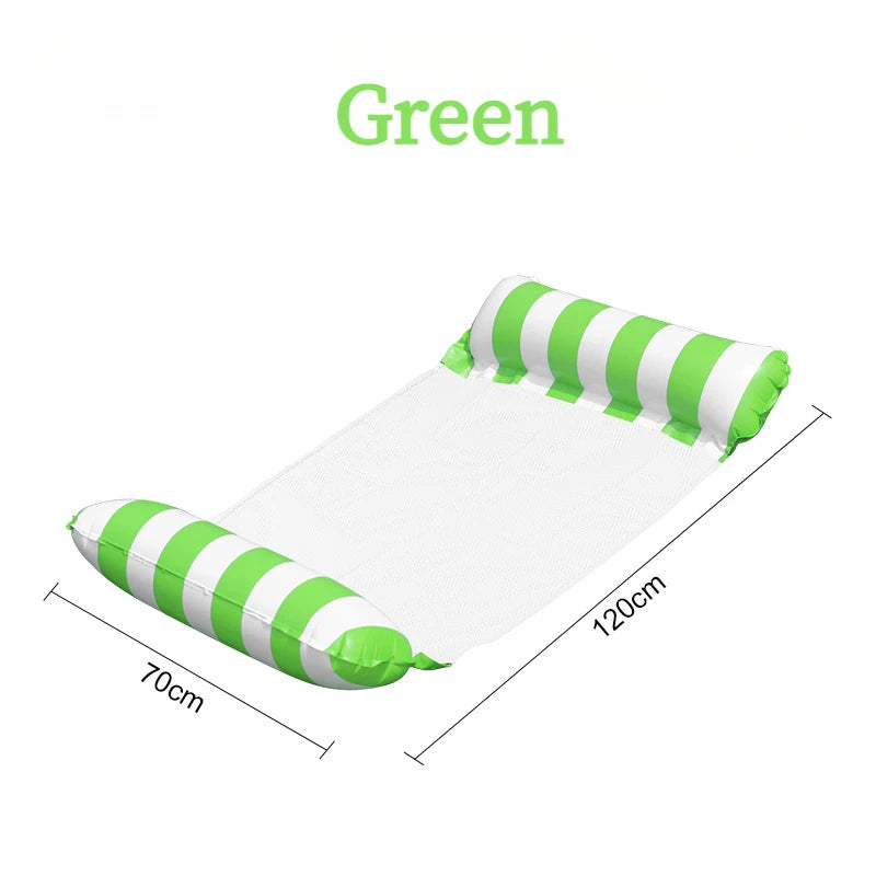 Summer Swim Inflatable Floating Water Mattresses Hammock Stripe Lounge Chairs Pool Water Sports Toys Floating Mat Pool Toys Kids
