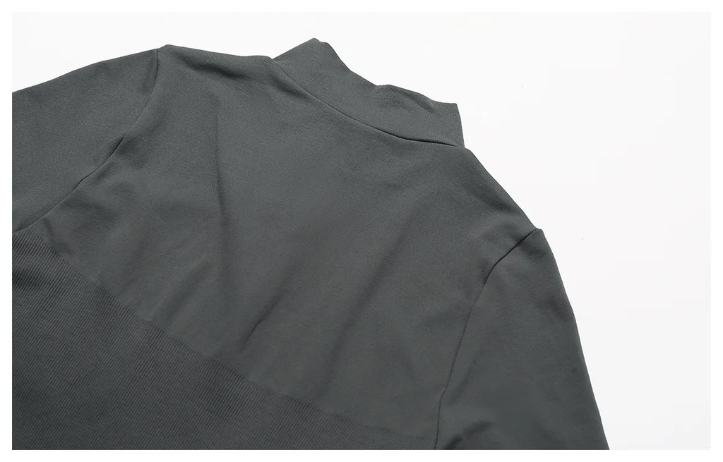 Women's Zipper Crop Sports Jacket Long Sleeve Yoga T-Shirt Solid Quick Dry Fitness Top Gym Running Workout Sportswear