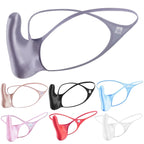 YAULAANG Sexy men's gloss gay underwear oily G-Strings thong Shiny low-waisted High Elasticity mens lingerie