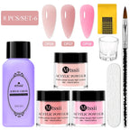 8pc MTSSII Acrylic Powder Nail System Set Clear Nude Pink Monomer Liquid Set With Nail Brush For Nails Extension Carving Flower