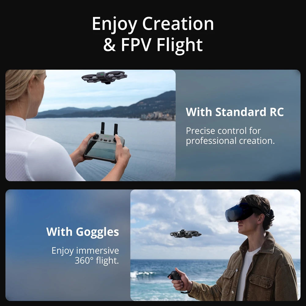 DJI Avata 360 Drone 1-Inch Sensor 8K HDR Panoramic Drone 4K Single Lens Mode 20km Range 4G Enhanced Transmission FPV Quadcopter Avata 360