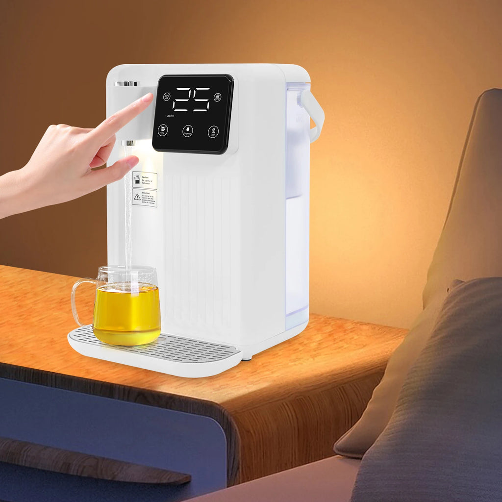 3L White Instant Hot Water Dispenser with LED Display 19*24*29.5cm Fast Heating Water Dispenser Office Desktop Water Dispenser