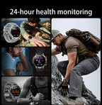 2026 New TANK Ultra 1400mAh Battery Military Smart Watch 10ATM Waterproof Heart Rate Tactical LED Flashlight Men Sports Bracelet