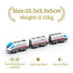 Wooden Railway Train Locomotive Magnetic Electric Car Train Toys Fit Biro Wooden Diecast Slot Train Track Railway Christmas Gift