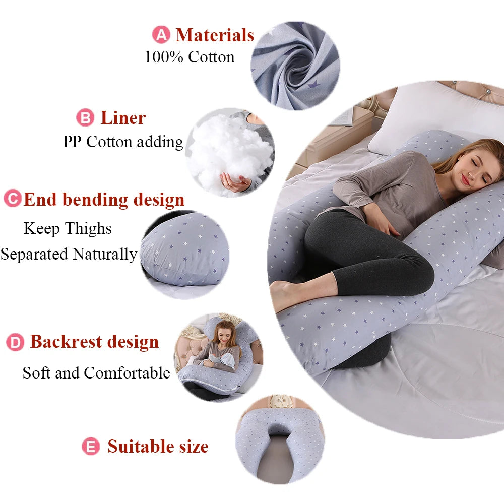 1.3KG Cotton Pillow for Pregnant Women Pregnancy Pillow Maternity Breastfeeding Pillow Cushion Pregnancy Nursing Pillow