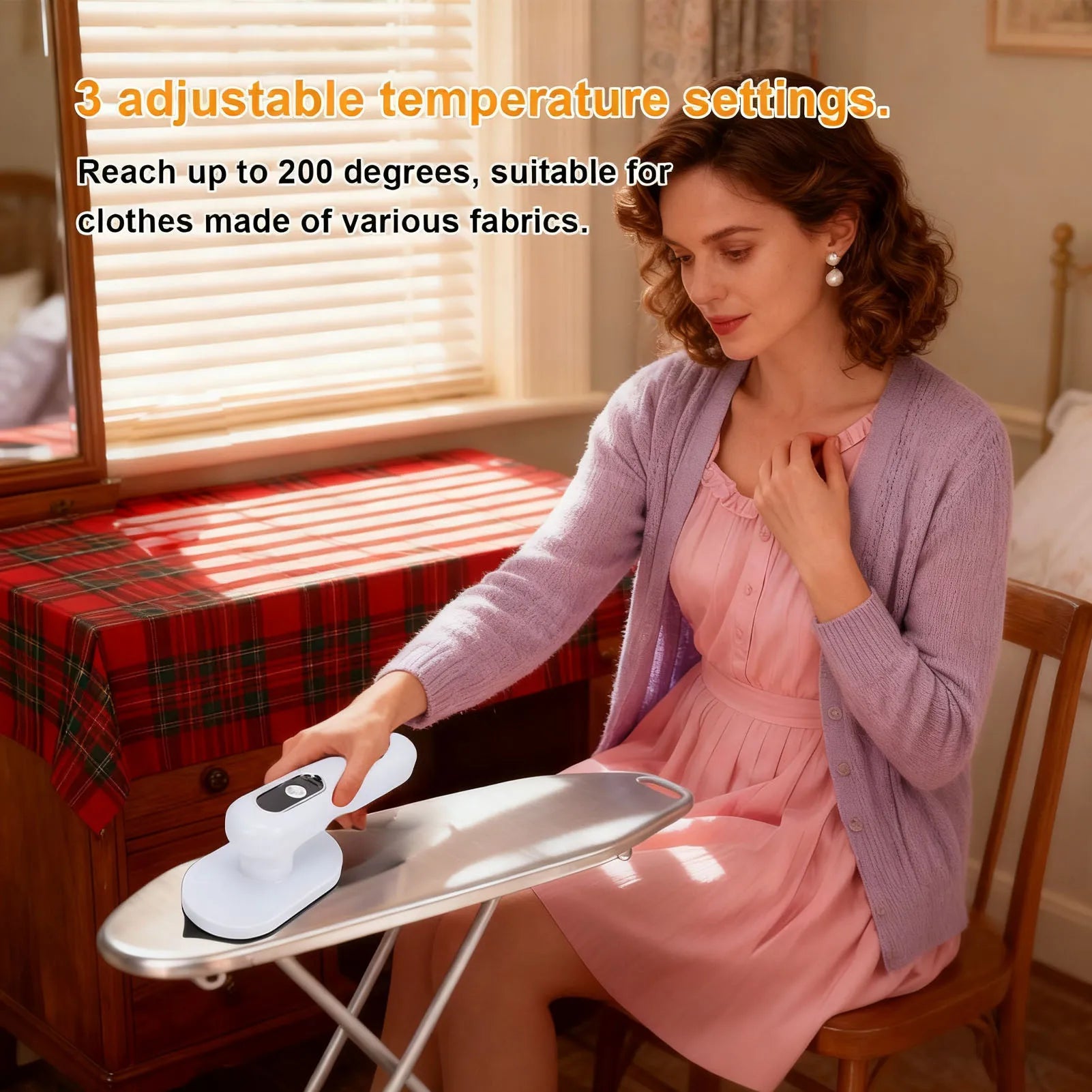 Cordless Clothes Dry Iron Rapid Heating Folding Small Portable Handheld Iron Wrinkle Remover for Home Travel Dry Iron Secondary image
