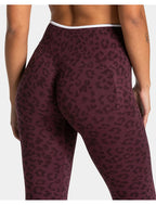 High Waist Leopard Print Yoga Pants, Butt Lifting Tummy Control Leggings 
