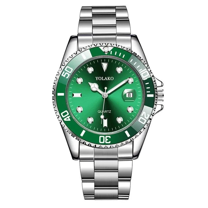Fashion Watch Casual Clock Montre Homme Business Men Quartz Watch Calendar Green Water Wok Ghost Sport Men Wristwatch