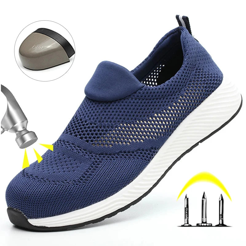 Summer Mesh Light Work Sneakers Steel Toe Protective Work Safety Shoes Men Women Breathable Construction Shoes Work Boots Men Secondary image