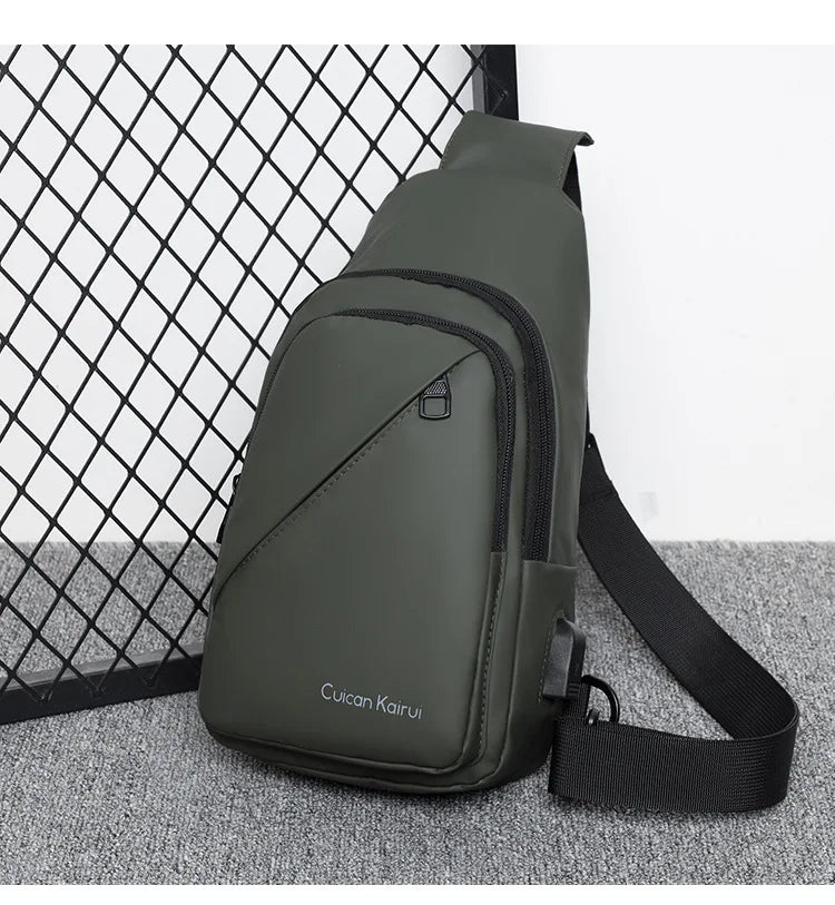 Men's Fashionable Casual Chest Bag Outdoor Cycling Waterproof Durable Sports Backpack Trendy Versatile Portable Crossbody Bag