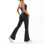 Scrunch Sports Suit Women's Yoga Set Gym Wear Sexy Sports Bras and Flared Leggings Sets Fitness Outfits Female Workout Clothes