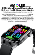 2026 New Nursing Grade Uric acid Blood lipids Smart Watch Men ECG+PPG Blood Pressure Heart Rate Bluetooth Call Health Smartwatch