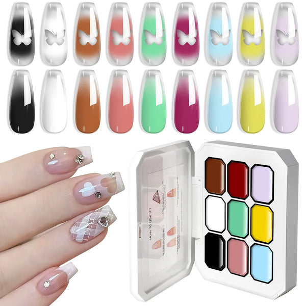 LIMEGIRL Gradient Gel Set Semi Permanent-High Glossy-Gradient-Colorful Nail Gel Polish Kit Soak Off Varnish for Nail Art Design