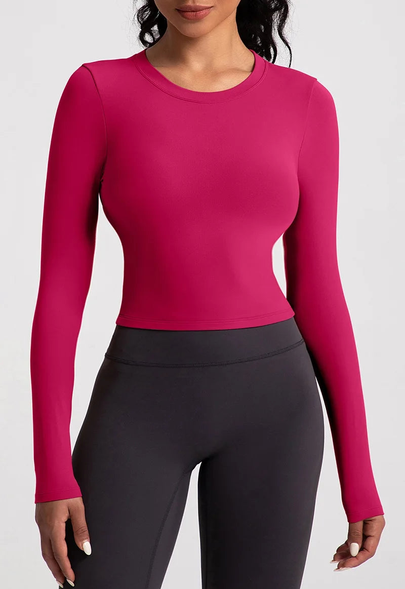 Cloud Hide Black Beauty Back Yoga Shirts Women Long Sleeve Blouse Plus Size Sports Gym Fitness Top Running T-Shirt Workout Shirt