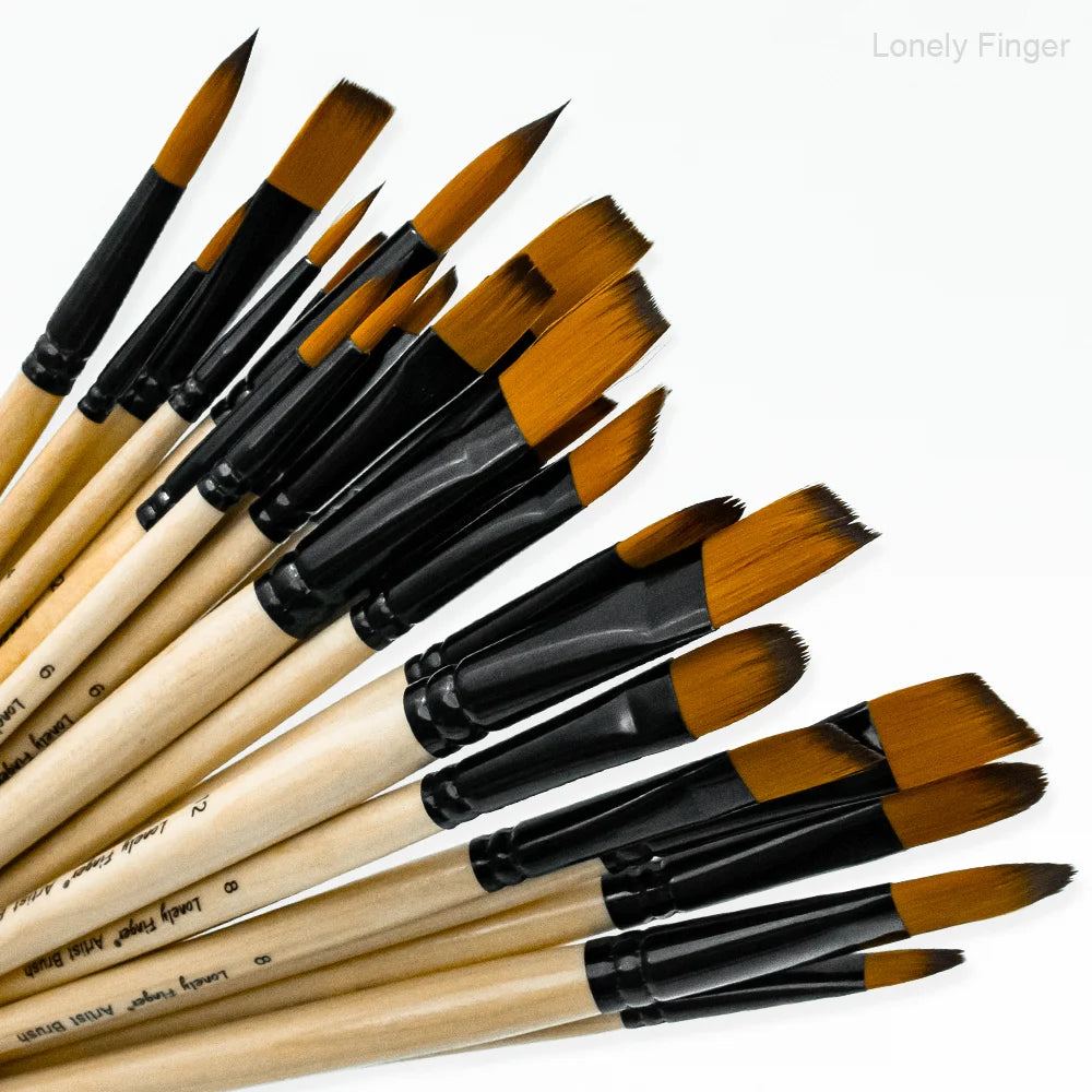 6/24/30Pcs Artist Paint Brush Set for Watercolor, Acrylic, Oil and All Media, Suitable for Canvas, Paper, Ceramic, Nylon Hair, W