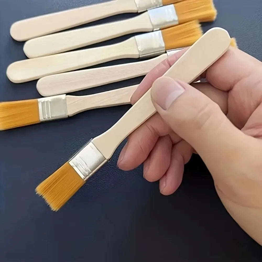 10/30PCS Multifunctional Nylon Bristle Paint Brushes Wooden Handle Art Painting Tools for Craft Creation and Household Cleaning