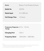 Baseus Bass BS2 Lite True Wireless Earbuds Bluetooth 6.0 Semi-in-Ear Earphones 2-Mic AI ENC 40H Playtime IP55 SuperBass Ear buds