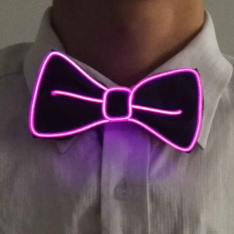 LED Glowing Bow Ties for Men Light Up Ties Personalized Night Club Concert Masquerade Accessory for Carnival Decor