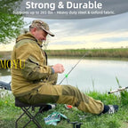 Portable Folding Fishing Chairs Lightweight Iron Alloy Frame Foldable Outdoor Camping Picnic Bench Handbag Compact Durable Stool