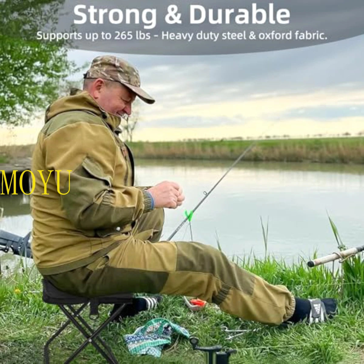 Portable Folding Fishing Chairs Lightweight Iron Alloy Frame Foldable Outdoor Camping Picnic Bench Handbag Compact Durable Stool