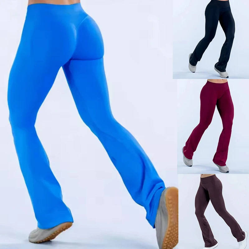 Cavendi Flared Leggings Leg Leggings Woman Wide-leg Pants Yoga Breathable Fitness Clothing Versatile Casual Pants