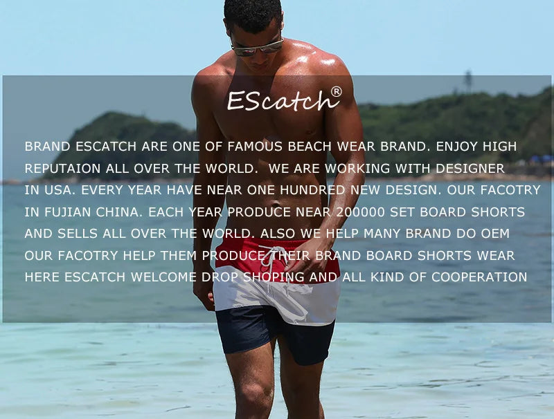 ESCATCH 2026 New Arrival Mens Swimming Trunks Compression Liner 2 in 1 Printing Quick-Dry Gym Sports Mens Shorts Zipper Pockets