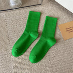 33 Colors Summer Cotton Soft Socks Happy Colorful Women's Mid-tube Stocking Fashion Trend Red Green Ankle Sox Autumn Hosiery